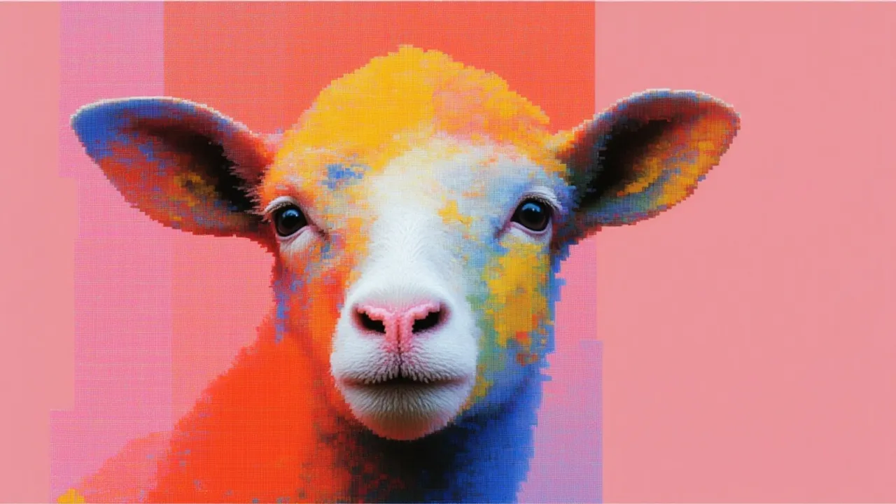 Stylized pixel-art video frame generated with the MiniMax H3 model, from fal.ai's H3 Max demo gallery