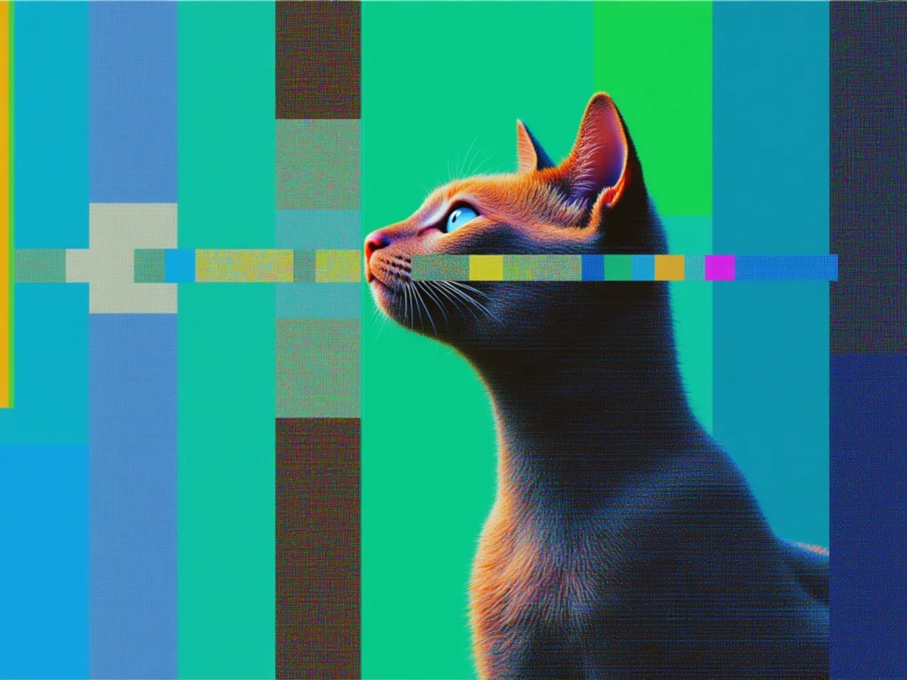 Colorful test-pattern style video frame generated with the MiniMax H3 model, illustrating the aesthetics H3 Max inherits from its base model